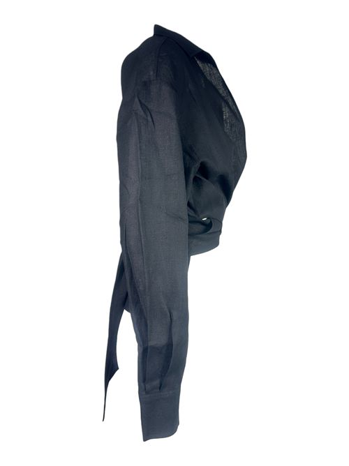 camicia donna in lino nero Hinnominate | HMABW02633-PTTS0274NE01